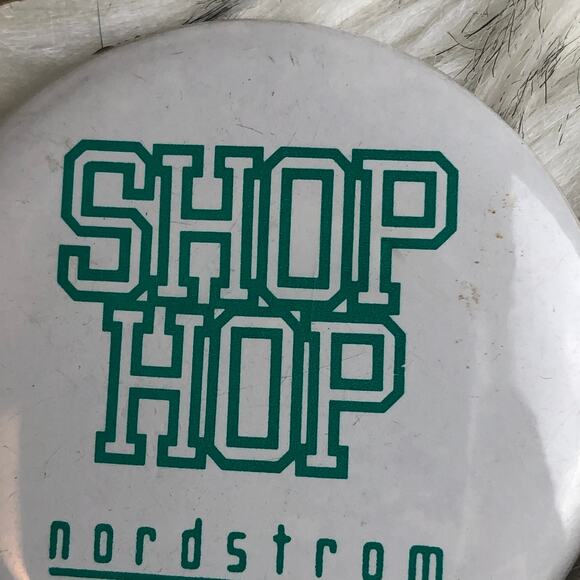 Vintage 80s Nordstrom Shophop Button Pin - Picture 3 of 5